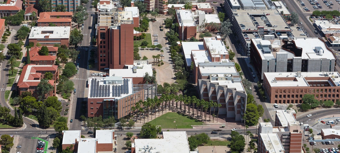 Aerial View of Campus and Sciences Building